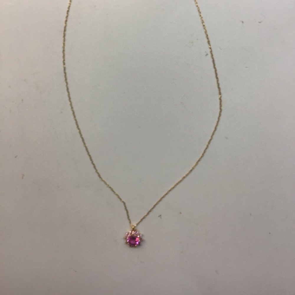 Kate Spade New Hot Pink and Rhinestone Necklace